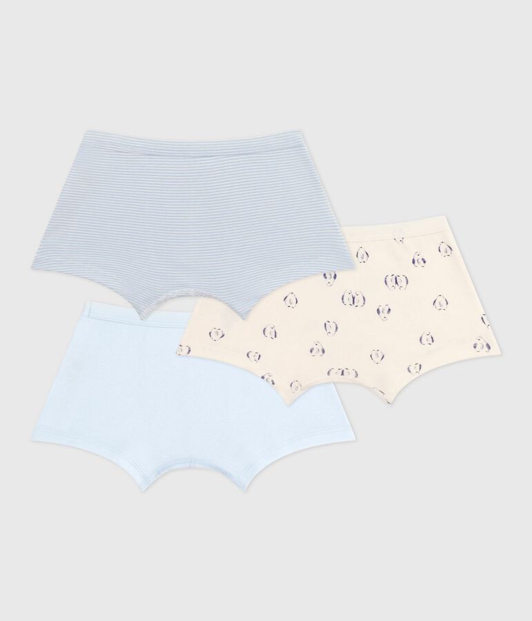 Set Kinder-Boxershorts mit &uuml;berzogenem Bund aus bedruckter Baumwolle vielfarbig