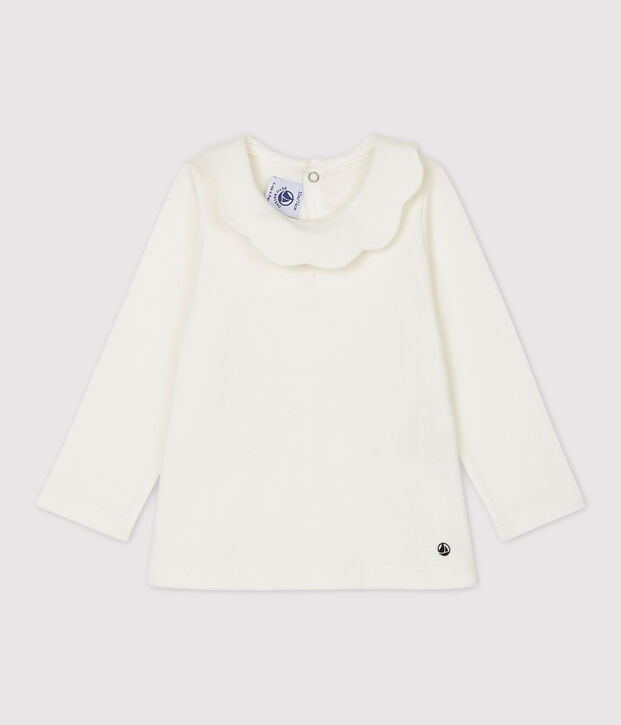 Baby-Bluse aus Baumwolle. weiss