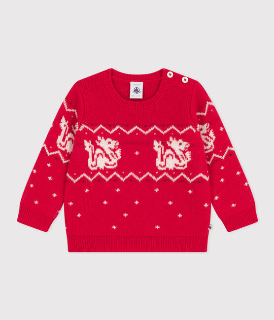 Babypullover aus Woll und Baumwollstrick CORRIDA/ MULTICO