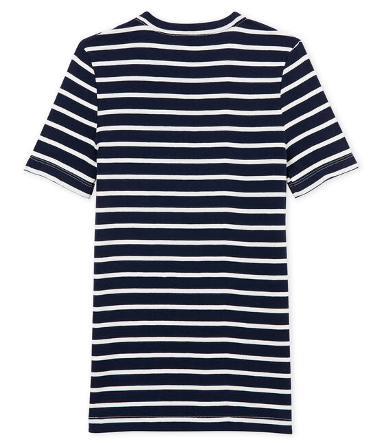 gestreiftes damen-kurzarmshirt blau SMOKING/weiss MARSHMALLOW