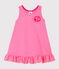 Ärmelloses Baby-Strickkleid für Mädchen rosa GEISHA/weiss MARSHMALLOW