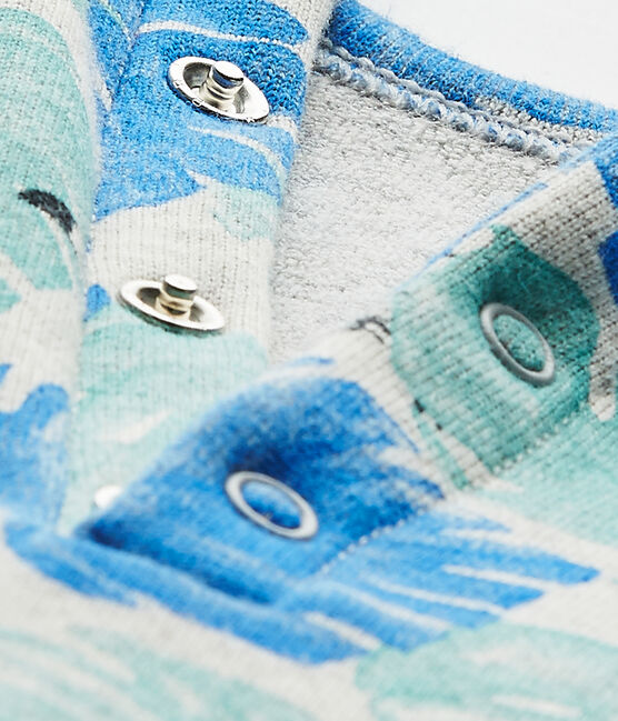 Kurzer Baby-Jungen-Einteiler mit Aufdruck grau BELUGA/weiss MULTICO