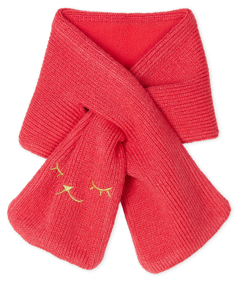 Baby-Schal f&uuml;r M&auml;dchen mit Fleecefutter rot