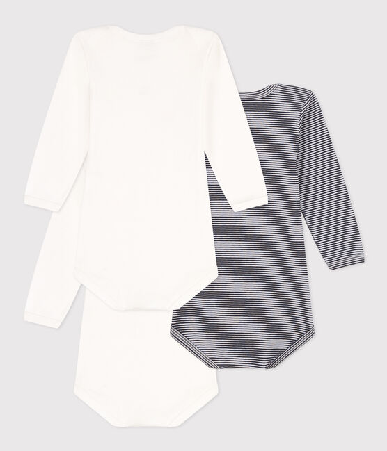 3er-Set langärmelige Baby-Bodys Paris aus Baumwolle variante 1