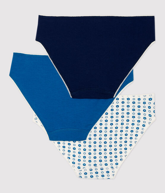 3er-Set Slips aus Baumwolle und Elastan mit Blumenmuster für Mädchen variante 1