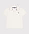 Kurzärmeliges Jungen-Poloshirt aus Baumwolle weiss MARSHMALLOW