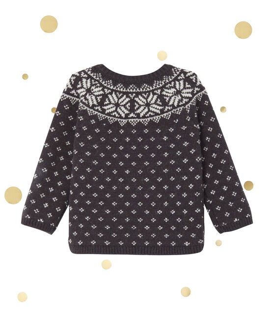 Baby-Jungen-Cardigan aus Wollgemisch grau CAPECOD/weiss MULTICO
