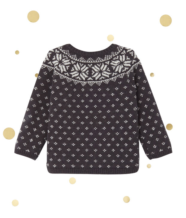 Baby-Jungen-Cardigan aus Wollgemisch grau/vielfarbig