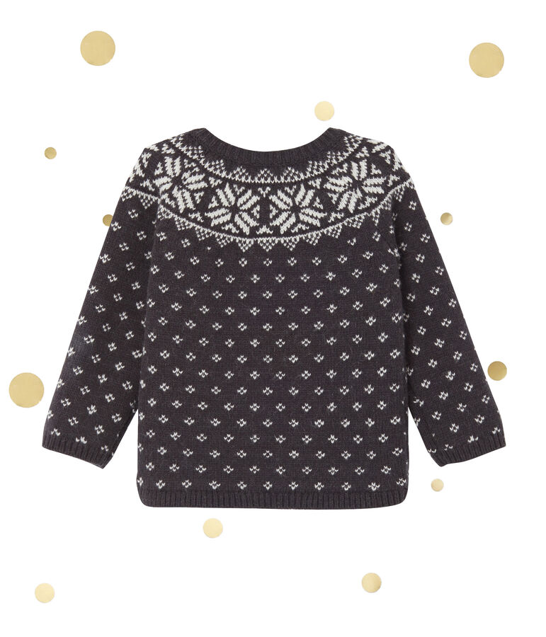 Baby-Jungen-Cardigan aus Wollgemisch grau CAPECOD/weiss MULTICO