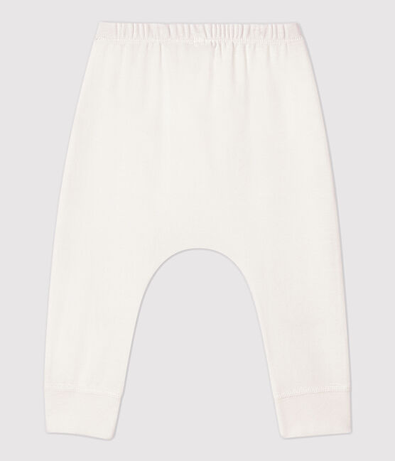 Baby-Leggings aus Bio-Baumwolle mit Katzenkopf-Motiv weiss MARSHMALLOW