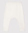 Baby-Leggings aus Bio-Baumwolle mit Katzenkopf-Motiv weiss MARSHMALLOW