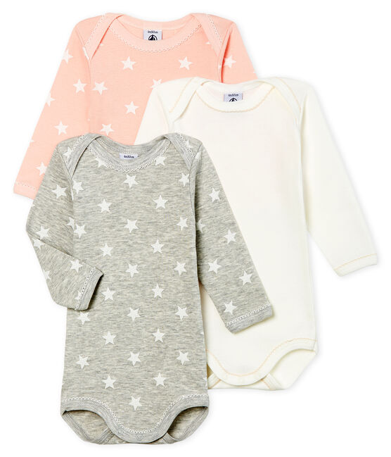Trio langärmelige Baby-Bodys für Mädchen variante 1
