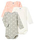 Trio langärmelige Baby-Bodys für Mädchen
