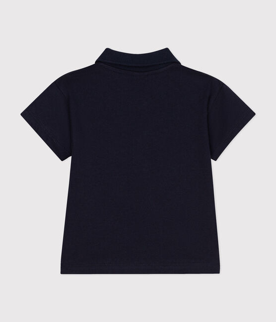 Kurzärmeliges Baby-Poloshirt aus Baumwolle blau SMOKING