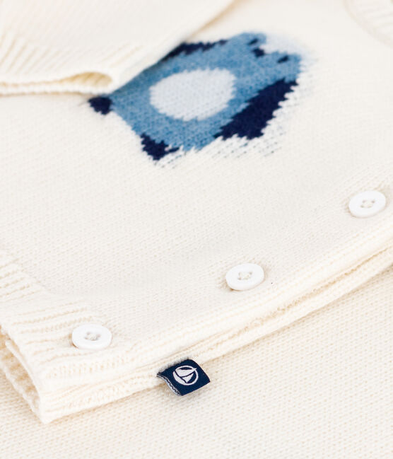 2-teiliges Baby-Set aus Wollstrick mit Pinguin-Motiv weiss MARSHMALLOW/weiss MULTICO