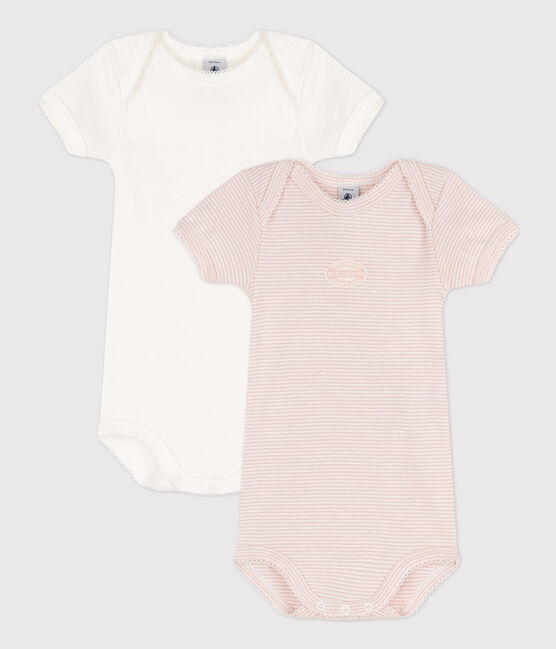 2er-Set kurzärmelige Baby-Bodys aus Baumwolle mit Ringelstreifen variante 1