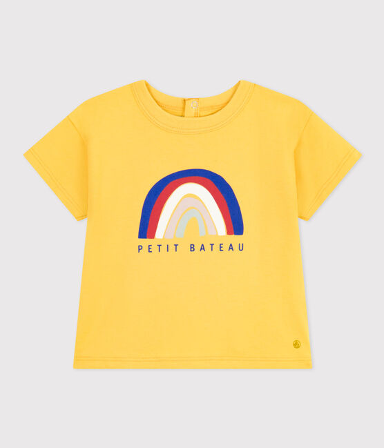 Kurzärmeliges Baby-T-Shirt aus leichtem Jersey gelb NECTAR