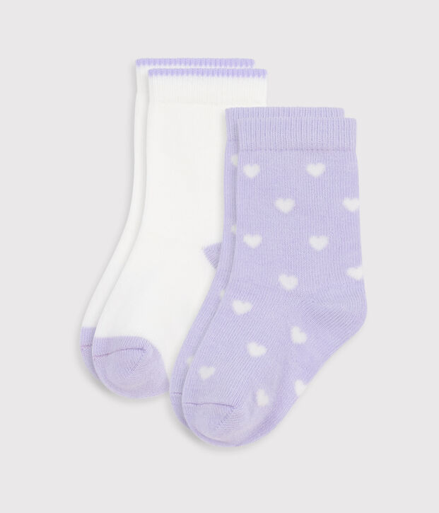 2er-Set Baby-Socken aus Baumwolle mit Herzmotiv vielfarbig