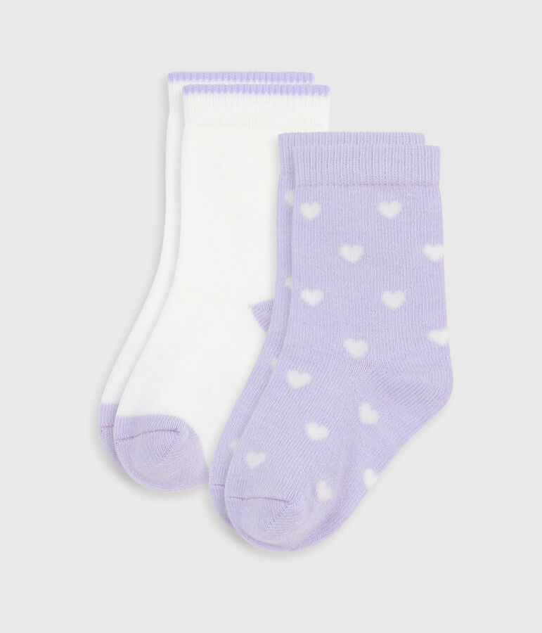 2er-Set Baby-Socken aus Baumwolle mit Herzmotiv vielfarbig