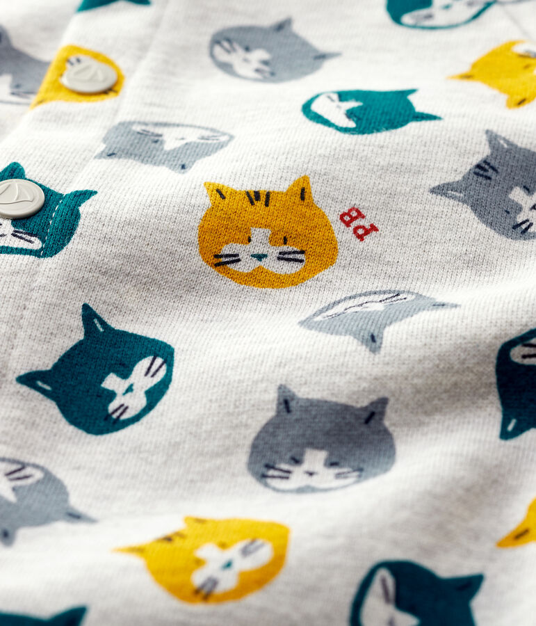 Baby-Overall aus Molton. grau/vielfarbig