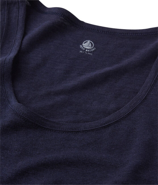 Damen-Top aus Leinen blau SMOKING
