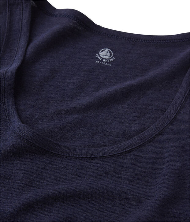 Damen-Top aus Leinen blau