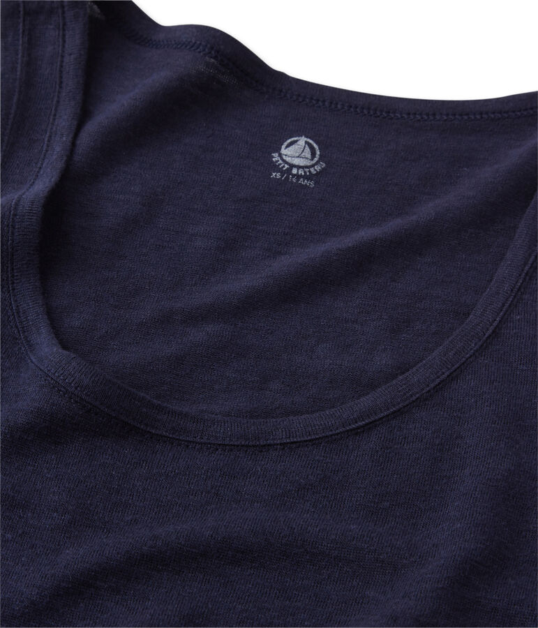 Damen-Top aus Leinen blau