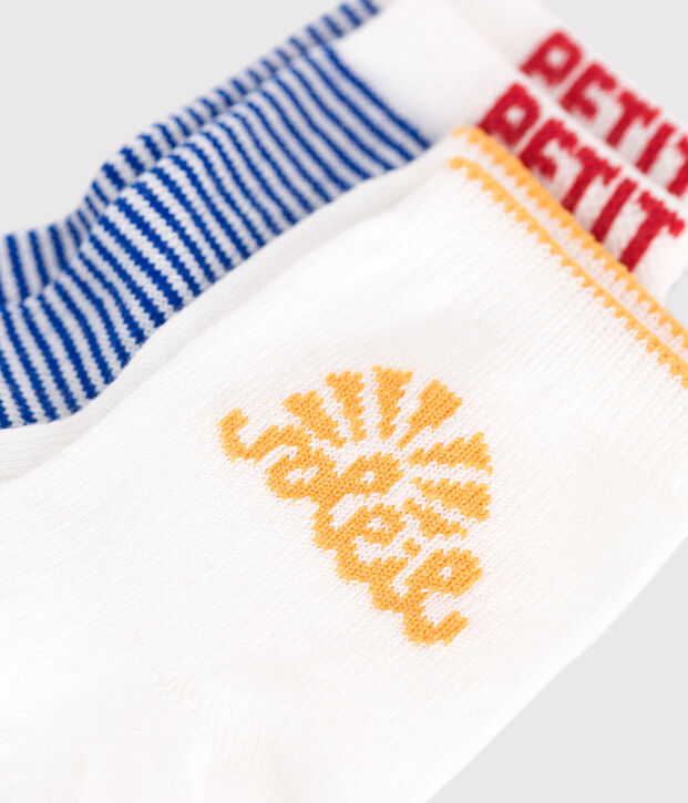 2er-Set Baby-Socken aus Baumwolle mit Streifen vielfarbig