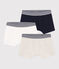 3er-Set einfarbige Boxershorts aus Baumwolle für kleine Jungen variante 1