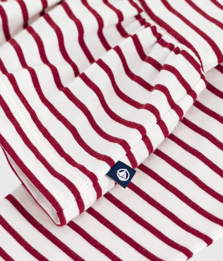 Kinder-Streifenshirt Marini&egrave;re aus Baumwolle naturfarben/rot