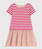 Kurzärmeliges Kleid aus dickem Jersey und Baumwollgaze, Kinder/Mädchen SALINE/ DELHI