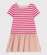 Kurzärmeliges Kleid aus dickem Jersey und Baumwollgaze, Kinder/Mädchen