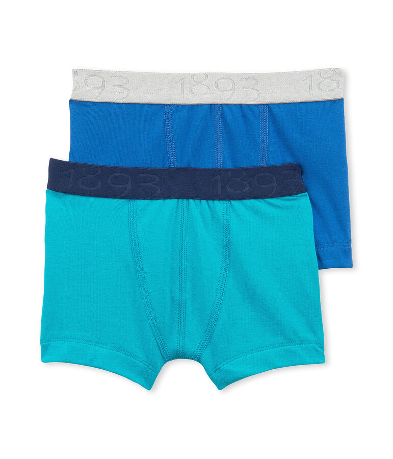 Set mit zwei einfarbigen Jungen Boxershorts aus StretchJersey lot .