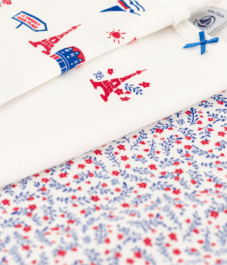 3er-Set Spaghetti-Tops Paris aus Baumwolle f&uuml;r M&auml;dchen variante 1