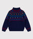 Kinder-Pullover mit Stehkragen aus Wolle und Baumwolle mit Muster