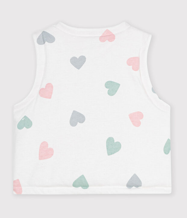 Wendbare Baby-Weste aus bedruckter Baumwolle weiss/vielfarbig