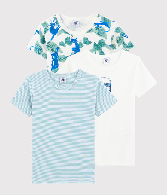 3er-Set kurzärmelige T-Shirts mit buntem Katzen-Motiv für Jungen variante 1