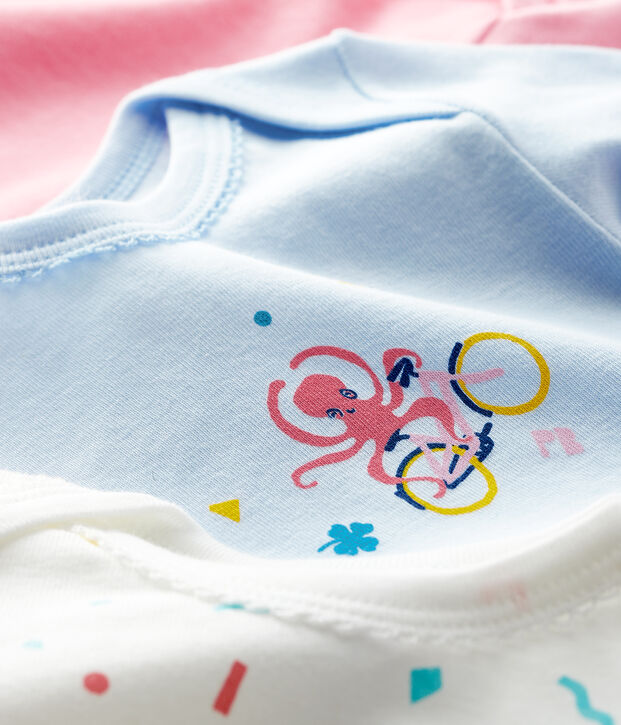 3er-Set lang&auml;rmlige Baby-Bodys f&uuml;r M&auml;dchen vielfarbig