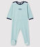 Baby-Strampler aus Nicki mit Streifen weiss MARSHMALLOW/ BRUME