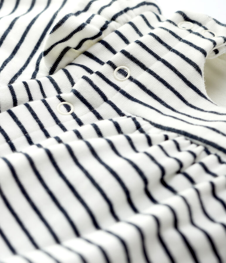 Babykleid M&auml;dchen, gestreift, aus Bio-Baumwolle weiss/blau