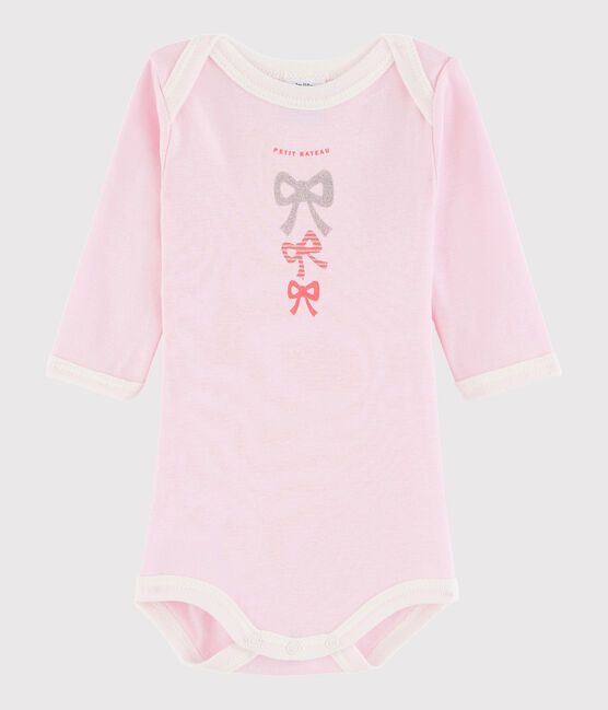 Langärmeliger Baby-Body Mädchen rosa DOLL