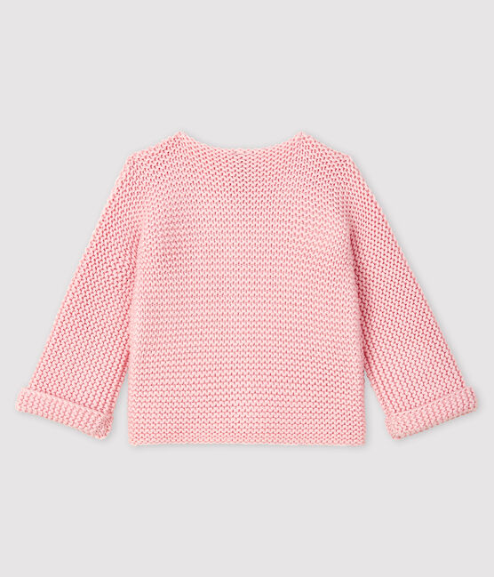 Baby-Cardigan für Mädchen aus Wolle und Baumwolle rosa MINOIS