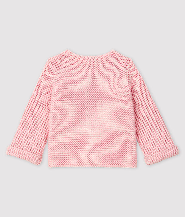 Baby-Cardigan f&uuml;r M&auml;dchen aus Wolle und Baumwolle rosa