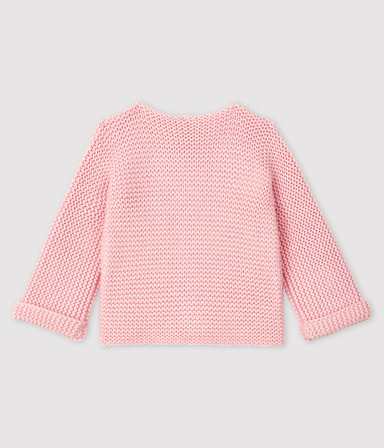 Baby-Cardigan f&uuml;r M&auml;dchen aus Wolle und Baumwolle rosa MINOIS