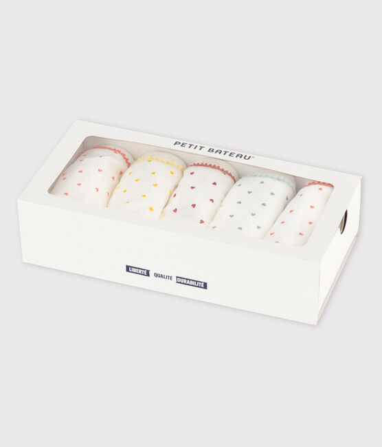 5er-Set Slips aus Baumwolle mit Mini-Herzchen für Mädchen variante 1