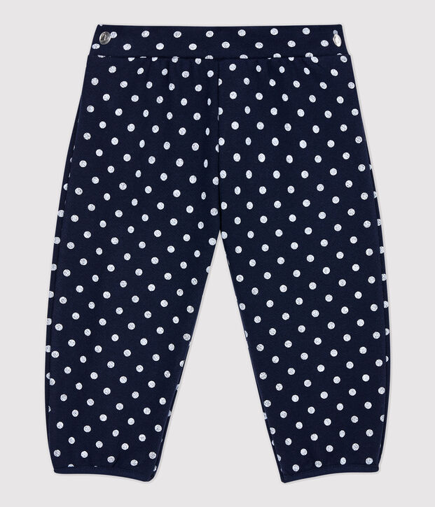 Baby-Hose aus Molton. blau/weiss