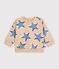 Baby-Sweatshirt aus Baumwolle mit Hertmotiv beige/vielfarbig