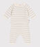 2-teiliges Baby-Set aus Woll- und Baumwoll-Strick weiss MARSHMALLOW/ MONTELIMAR