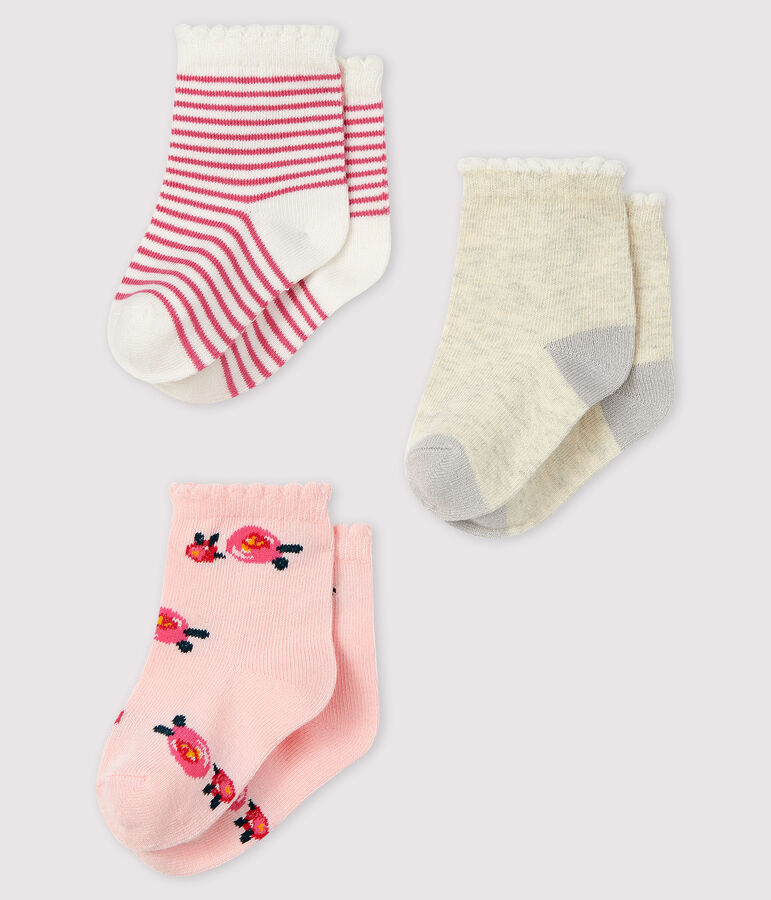 3er-Set Babysocken vielfarbig
