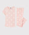 Kinderpyjama aus Bio-Baumwolle mit Herzmotiv für Mädchen rosa MINOIS/weiss ECUME
